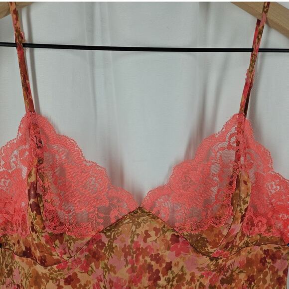 VICTORIA'S SECRET FLORAL CAMISOLE SLIP DRESS – SIZE XS – LACE TRIM – VINTAGE - Picture 9 of 13